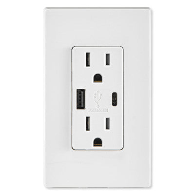 Combination Type A & C USB Wall outlet